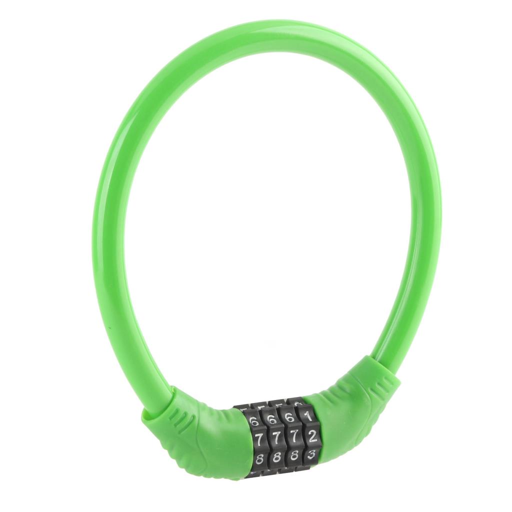 Bike Lock Cable High Security 4?Digit Number Bicycle Cable Locks for Cycling OutdoorsGreen