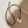 Fashionable PU Leather Necklace Versatile PU Leather Necklace With An Elegant Fortune Rings Designs for Women