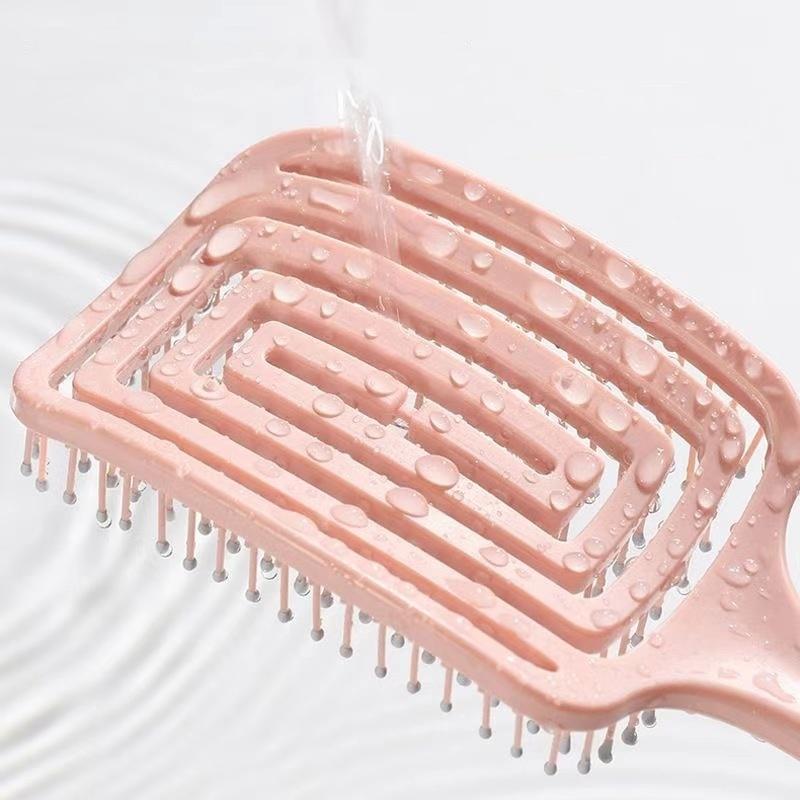 1Pcs Elastic Massage Comb Hollow Out Hair Brush Scalp Massage Combs Hair Styling Detangler Fast Blow Drying Detangling Tool