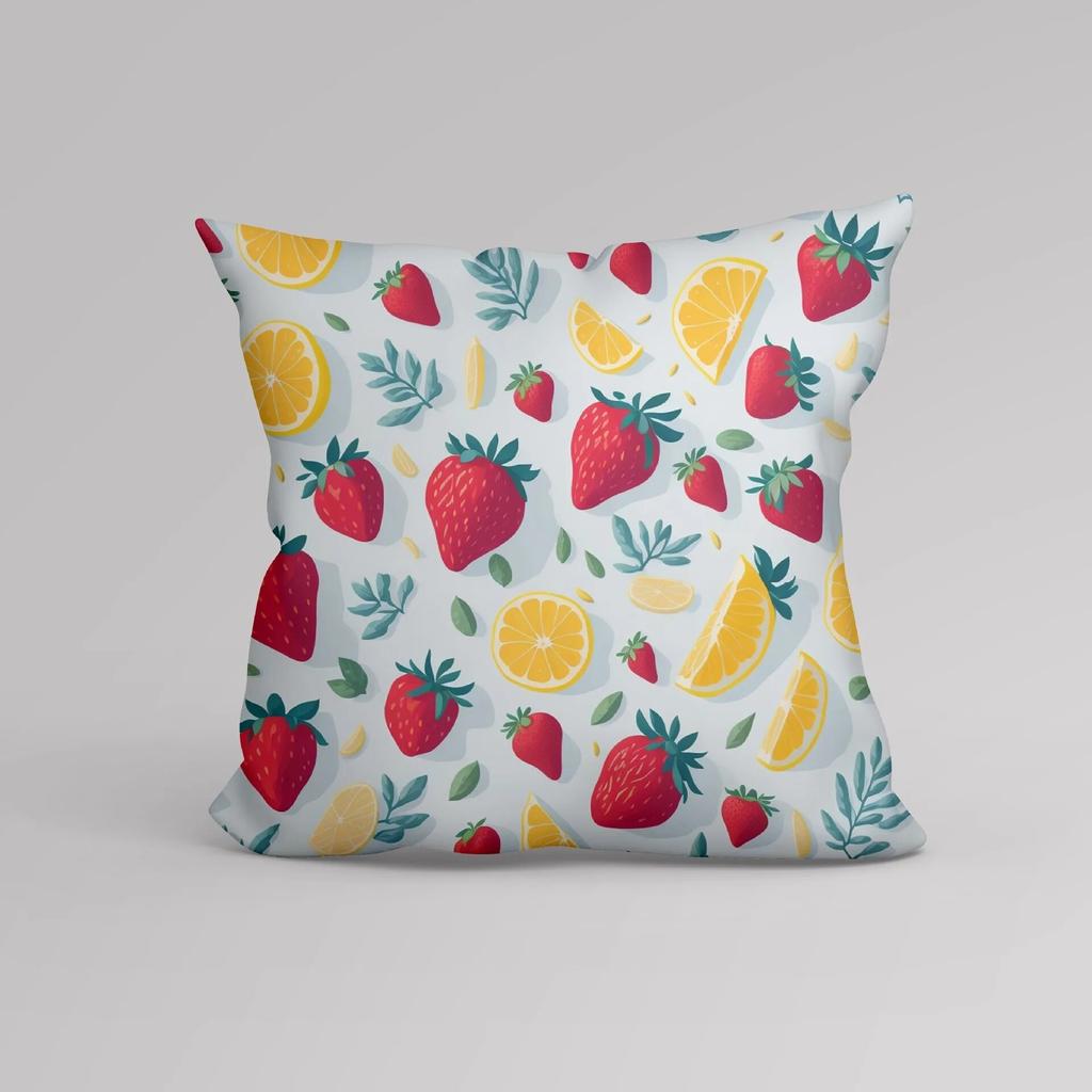 Luxury Home Decor Cushion Cover Office Sofa Cushion Cover Summer Fruit Lemon Strawberry Pattern Pillow Cover