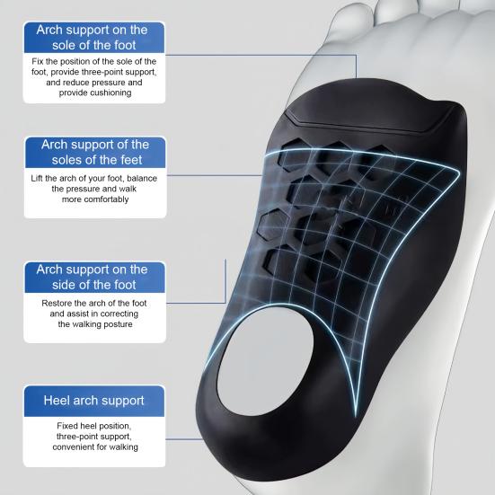 1 Pair Orthopedic Corrective Insoles for Flat Feet Plantar Fasciitis Toe Correction Insoles for Pain Relief Comfortable Breathable Shoe Inserts