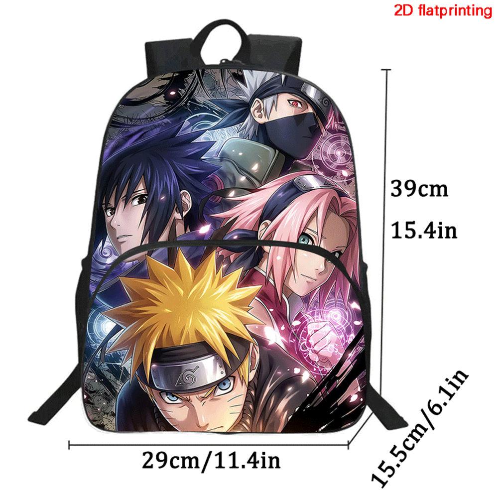 NARUTO Cartoon Anime Kids Backpack,With Adjustable Shoulder Strap & Front Pocket,Lightweight & Durable,for Boys & Girls Age 5-11