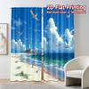 2pcs, 2D FLAT PRINTING Curtains (Without Rod) Ocean Lighthouse Popular Curtain Fabric Yarn Curtains Outdoor Decorations Suitable