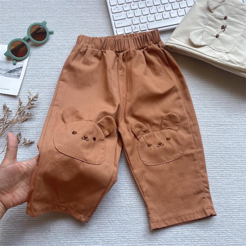

Детские брюки Плюшевый мишка Повседневные брюки на весну Брюки с трехмерным милым дизайном для мальчиков Брюки для девочек для малышей Супер милые брюки 120 коричневый