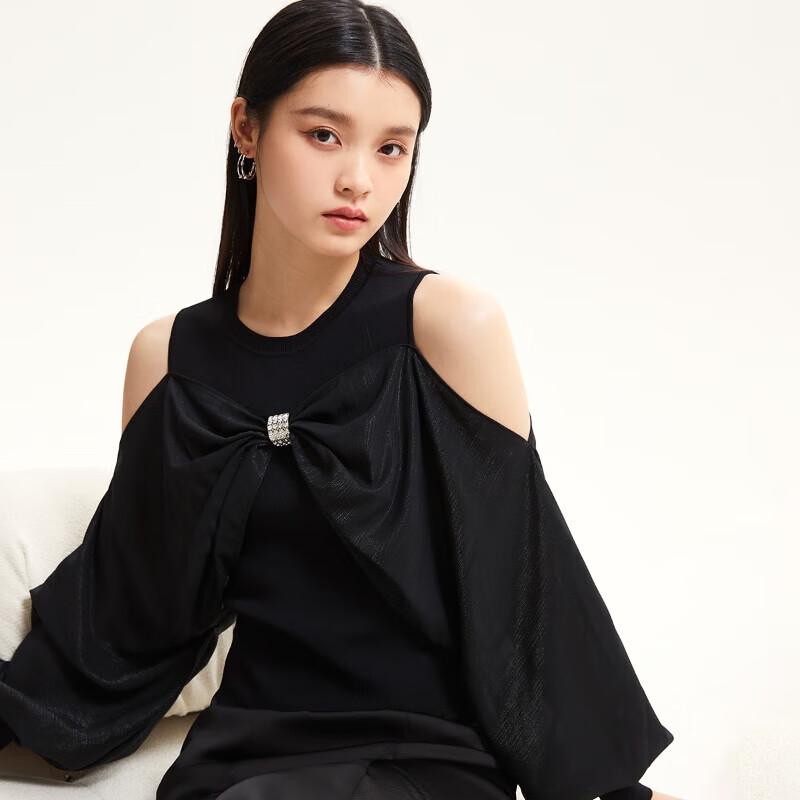 

VEROMODA Women s 3D Bow-Knot Off-Shoulder Knit Top S