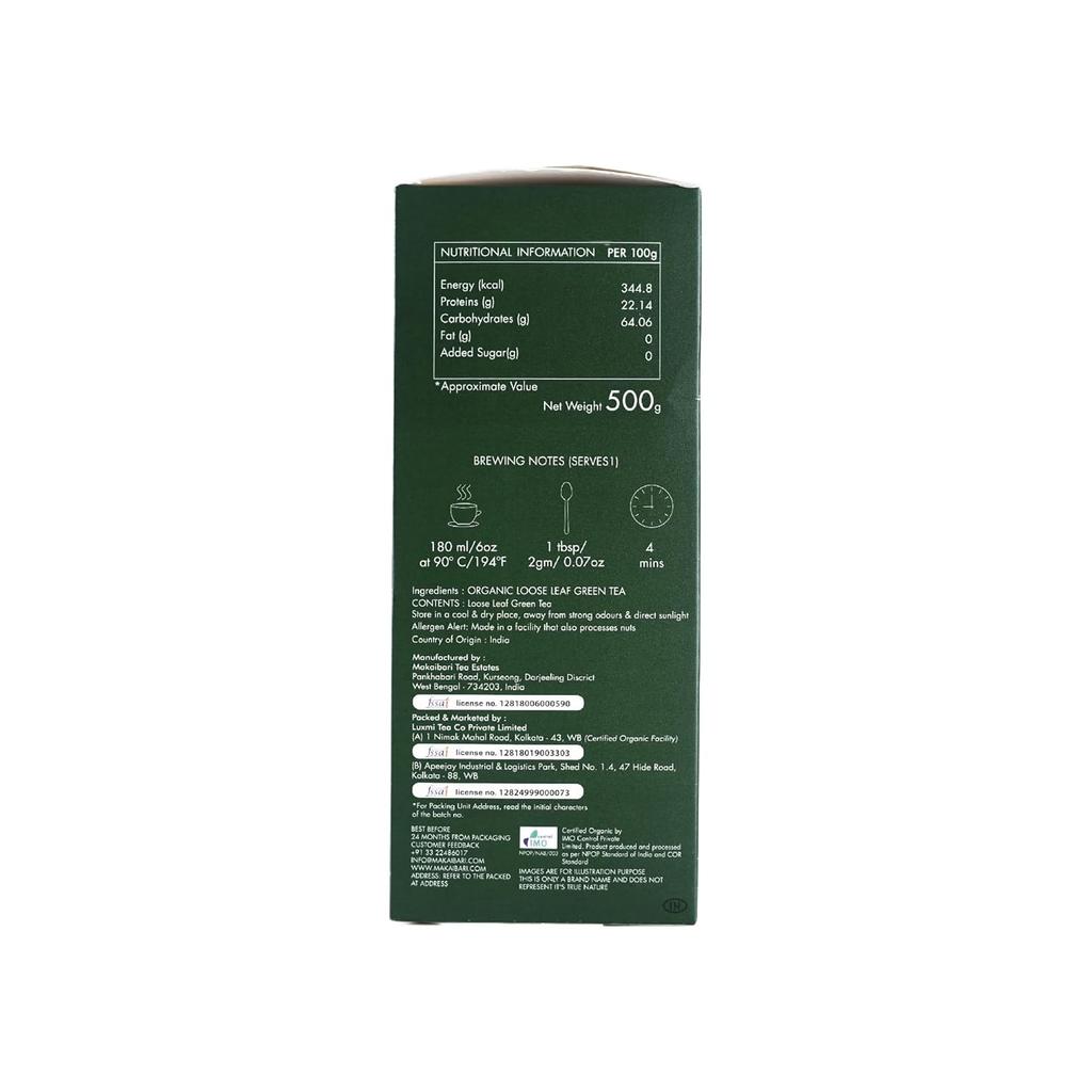 Makaibari Darjeeling Green | 500 gm Loose Leaf | Monocartoon Green Tea | Refreshing and Energizing | Handpicked Tea