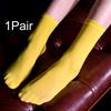 1Pair Solid Color Oil Shiny Nylon Summer Female Silky Sheer Stockings Ankle Socks Women