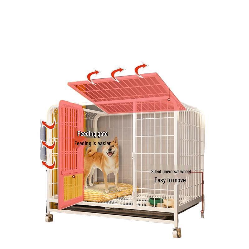 Medium/Large Indoor Dog Cage with Integrated Toilet for Shiba Inu & Corgi