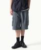 [City Leisure] Cn Belted Multi-Pocket Cargo Bermuda Pants [Blue Grey]