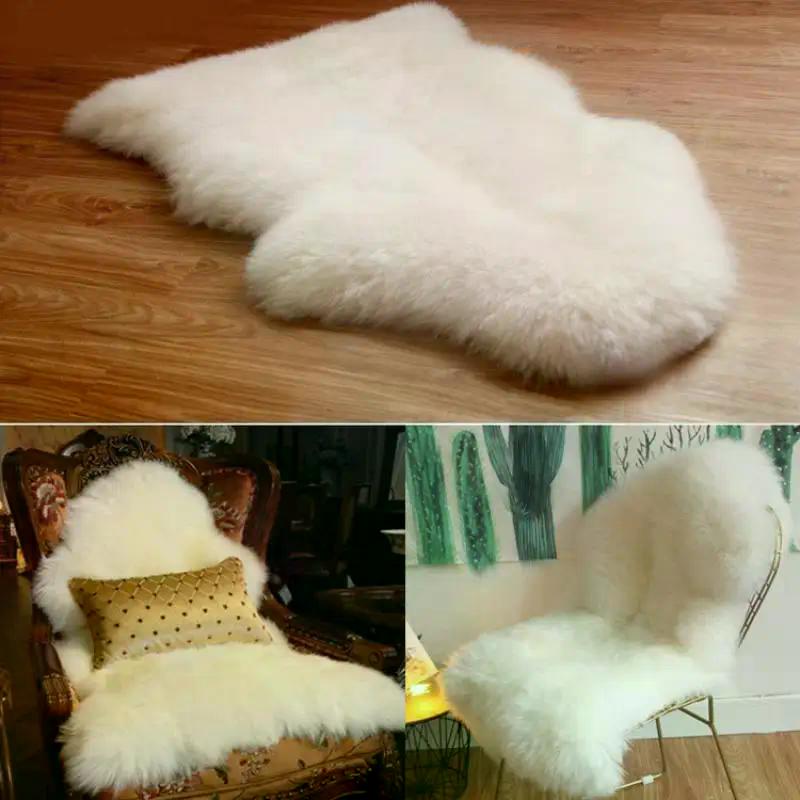 1/12 Dollhouse Imitation Sheepskin Plush Rug Model Bedroom Living Room Floor Mat Decoration Doll House Accessories