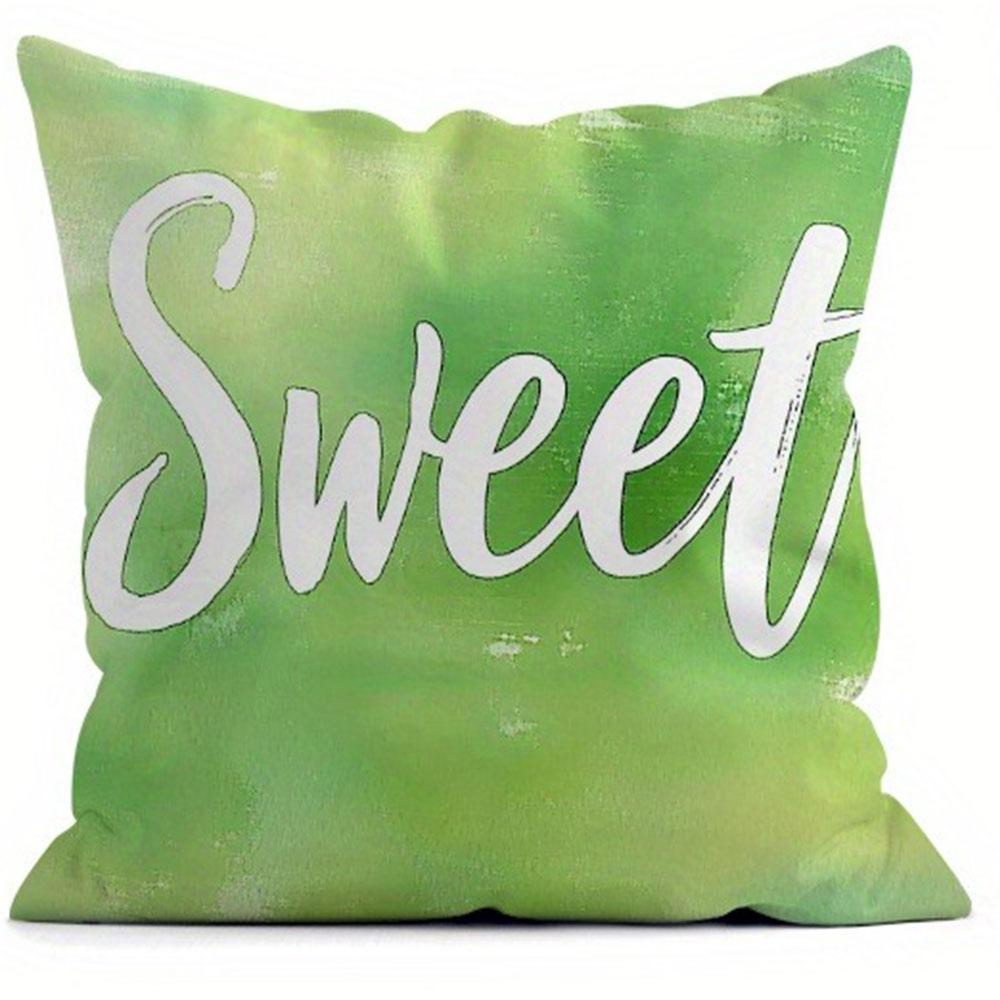 

Green Clover Language Hiding Home WarmthCover Bedroom Sofa Decoration Polyester Cushion Cover with Zipper 16x16Inch