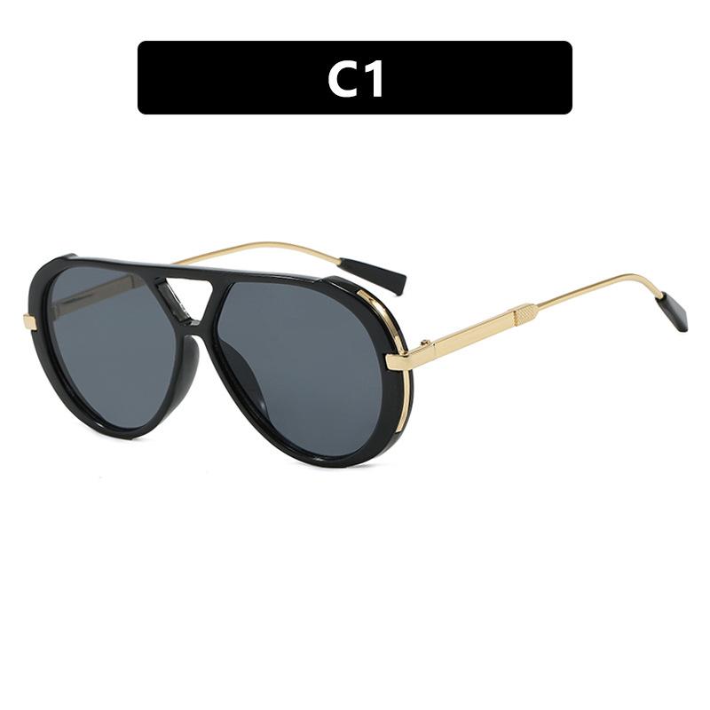 Double beam toad sunglasses ins Internet celebrity European and American retro fashion sunglasses large frame UV protection sunglasses pictured