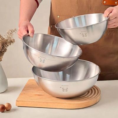 304 Stainless Steel Salad Bowls Durable Large Capacity Kitchen Baking Mixing Bowls With Scale Line Food Container