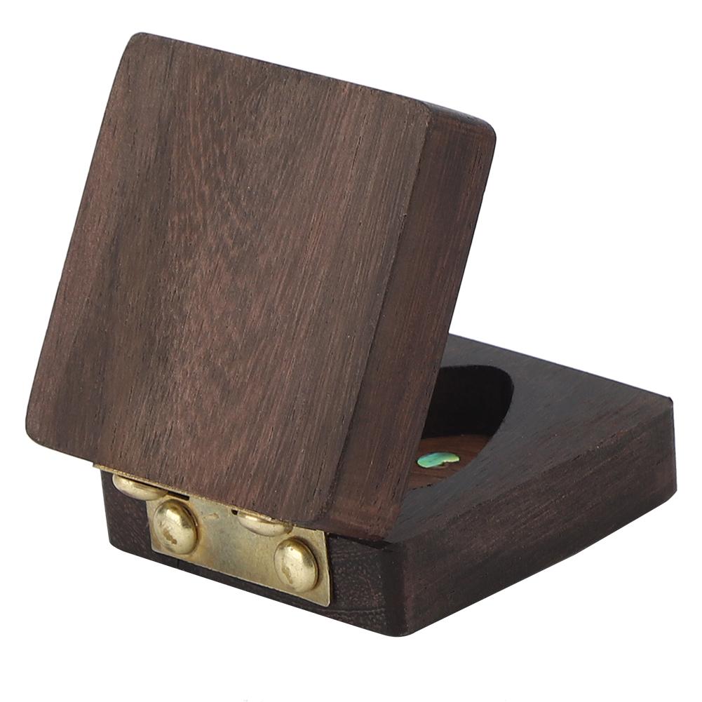 Guitar Pick Box Rosewood Open Magnet with 1Pc Pick Musical Instrument Accessories