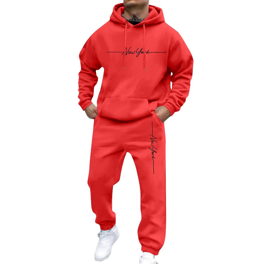 Men's Sweatshirt Suit Men's Solid Color Casual Sports Suit Sweatshirt Suit