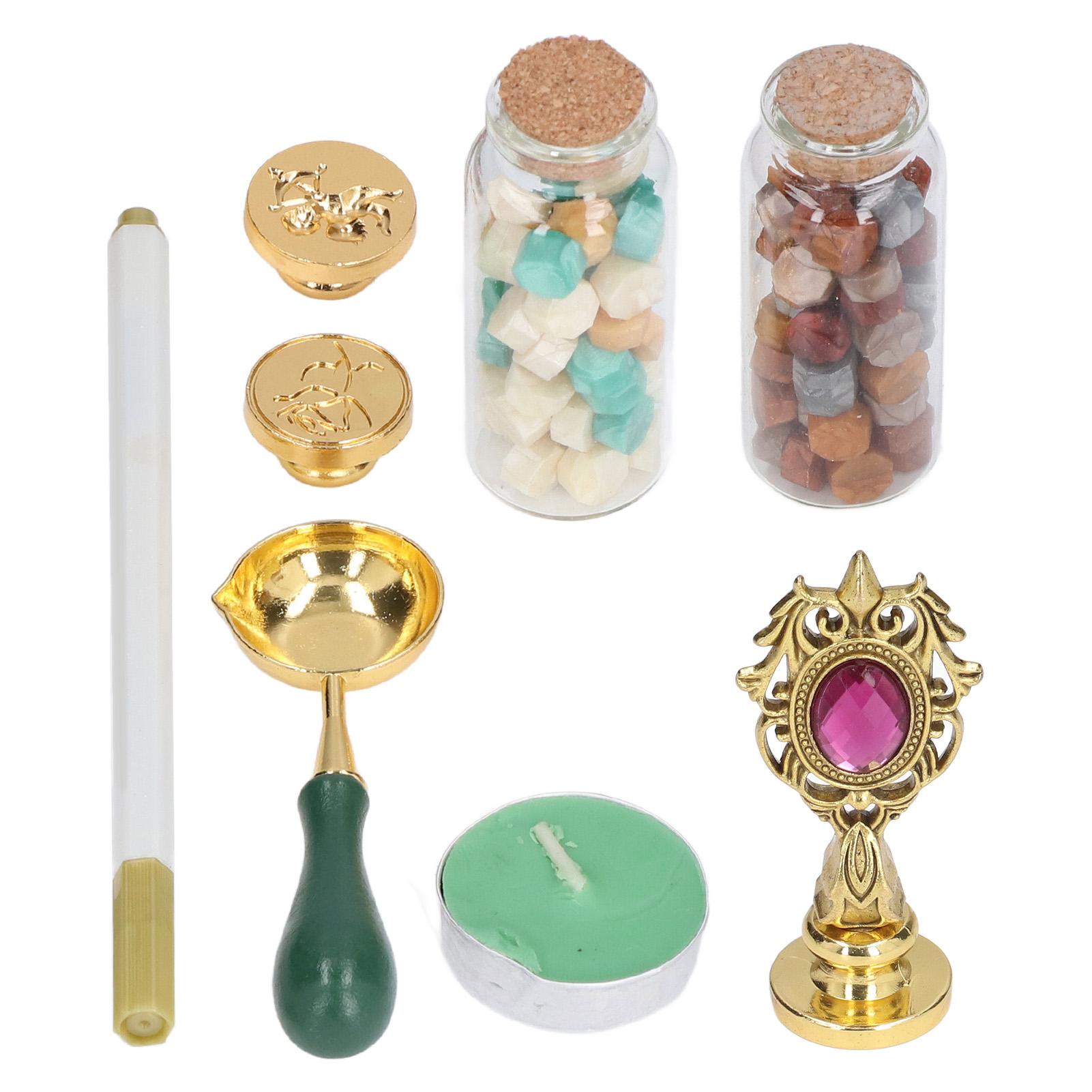 Wax Stamp Kit Clear Engraving Removable Handle Fine Ceraceous Exquisite Workmanship Stamp Wax Furnace