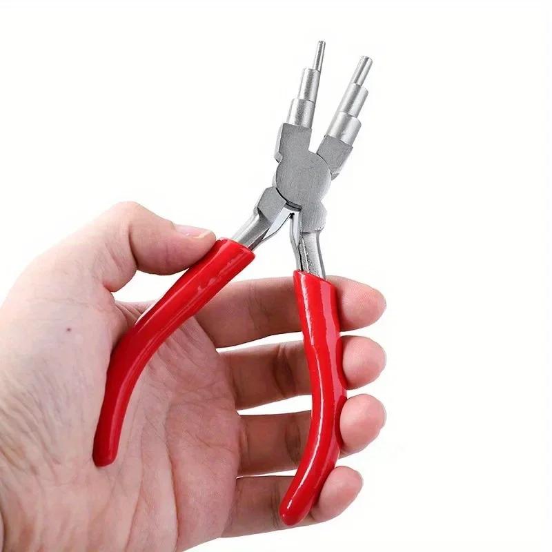 1 ks/1 sada Plochá kleště nylonové přenosné šperkařské doplňky DIY šestidílné ručně navíjené modelovací kleště šperkařské kleště