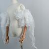 Detachable Wedding Bridal Arm Sleeves White Chiffon Ruffle Off Shoulder Sleeve Cuffs Removable Flowy Long Ribbon Sleeves for Wedding Dress