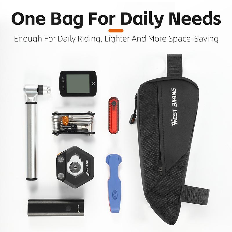WEST BIKING Portable Bicycle Front Frame Bag Lightweight Mini Top Tube Bag 3D Shape Support Aero Cycling Bags Bike Accessories