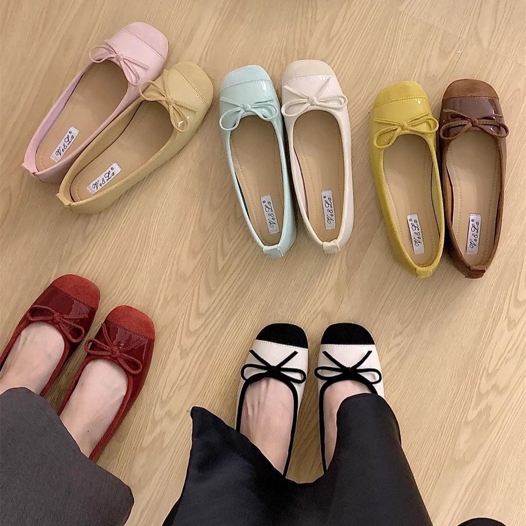 

Корейская версия французских бантов серебряные одинарные туфли конфетные женские туфли плоские туфли летние плоские вечерние туфли балетки 35