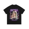 Vintage Washed Heavyweight Cotton Tee With Streetwear Hip Hop Graphic Print Unisex Oversized Fit