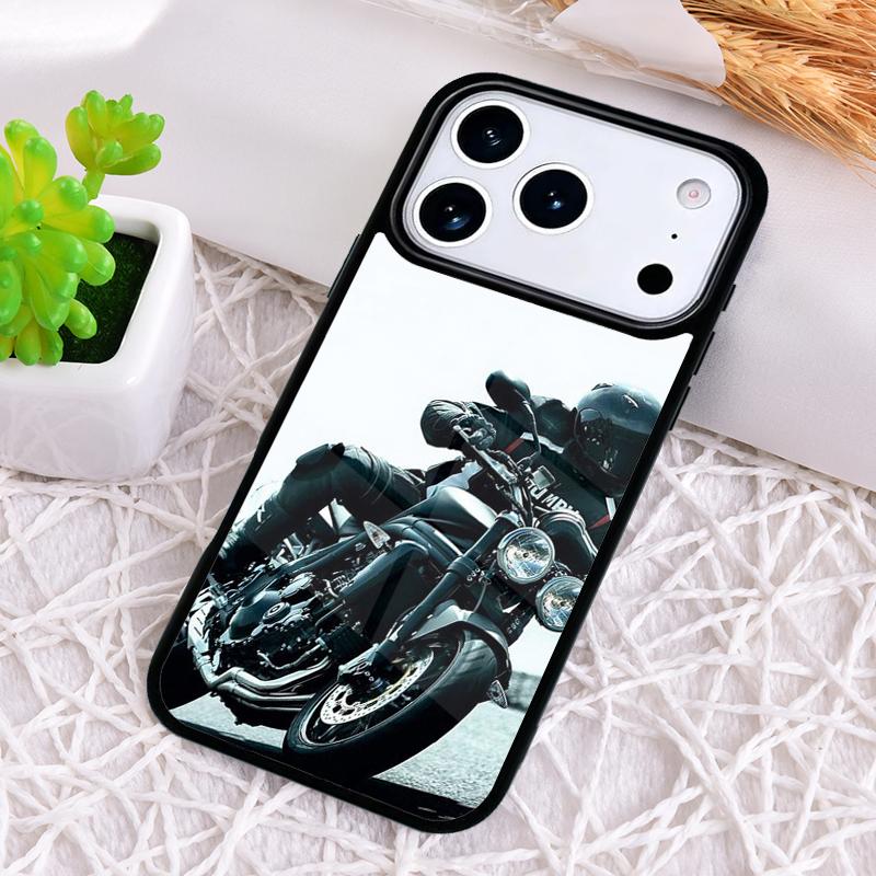 Moto Motorcycle soft Shockproof Phone Case for iPhone 17 Air 16e 15 11 12 14 13 Pro Max Cover Coque