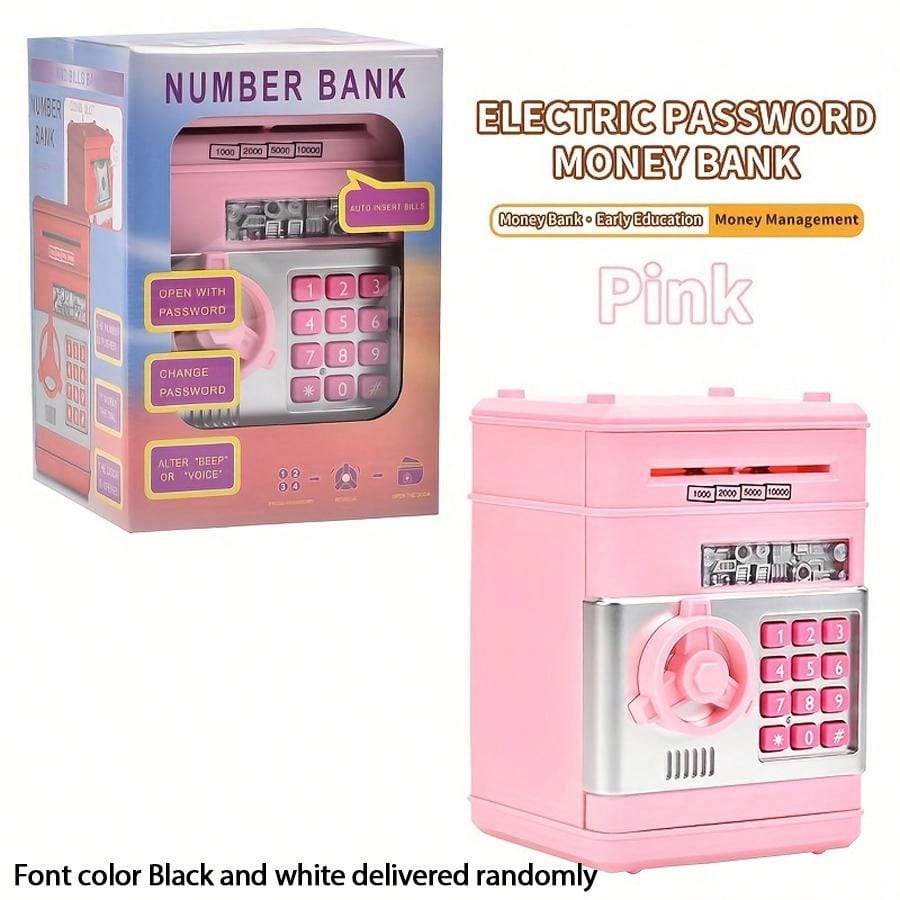 

Electronic Coin Savings Box, Password Protected, ATM Savings Box, Paper Roll Savings Box for Kids рожевий