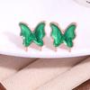 Ear jewelry exquisite simple sweet three-dimensional butterfly stud earrings female ins blogger with the same small earrings golden gift