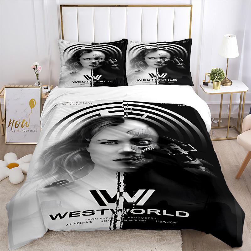 3pcs Westworld poster Duvet Cover Set (1 Duvet Cover + 2 Pillowcases, No Core) - Comfortable, And Breathable Bedroom Decoration yy251104094