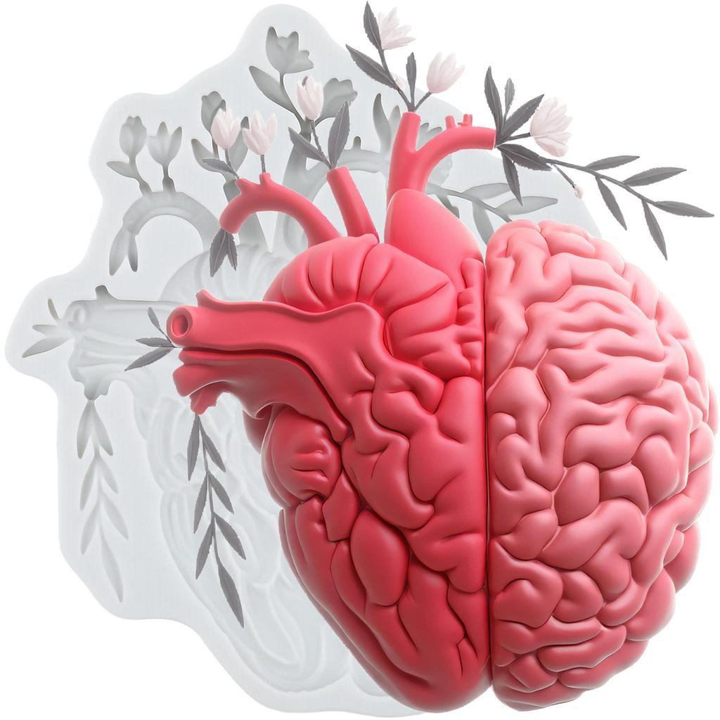 Human Organs Silicone Mold Lung Heart Brain Skull Skeleton Fondant Molds Cake Decorating Tools Cupcake Topper Candy Sugar Craft Gum Paste Polymer Clay