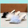Stylish Korean High Heeled Slippers For Women With Pointed Toe And Fine Heels