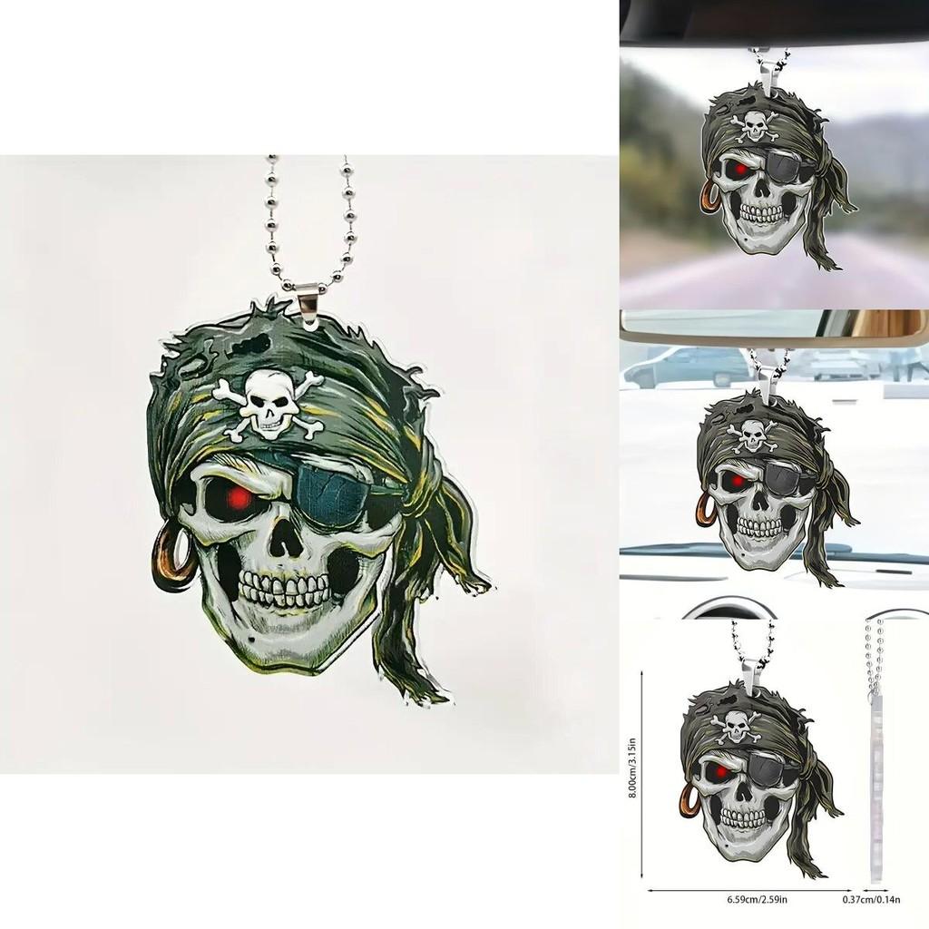 Pirate Inspired Retro Acrylic 2d Car Interior Decor Hanging Pendant Unique Keychain Accessory