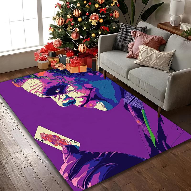 JOKER Print Area Rug, Multi-functional Office Chair Sofa Carpet, Easy Clean Carpet for Home and Living Spaces