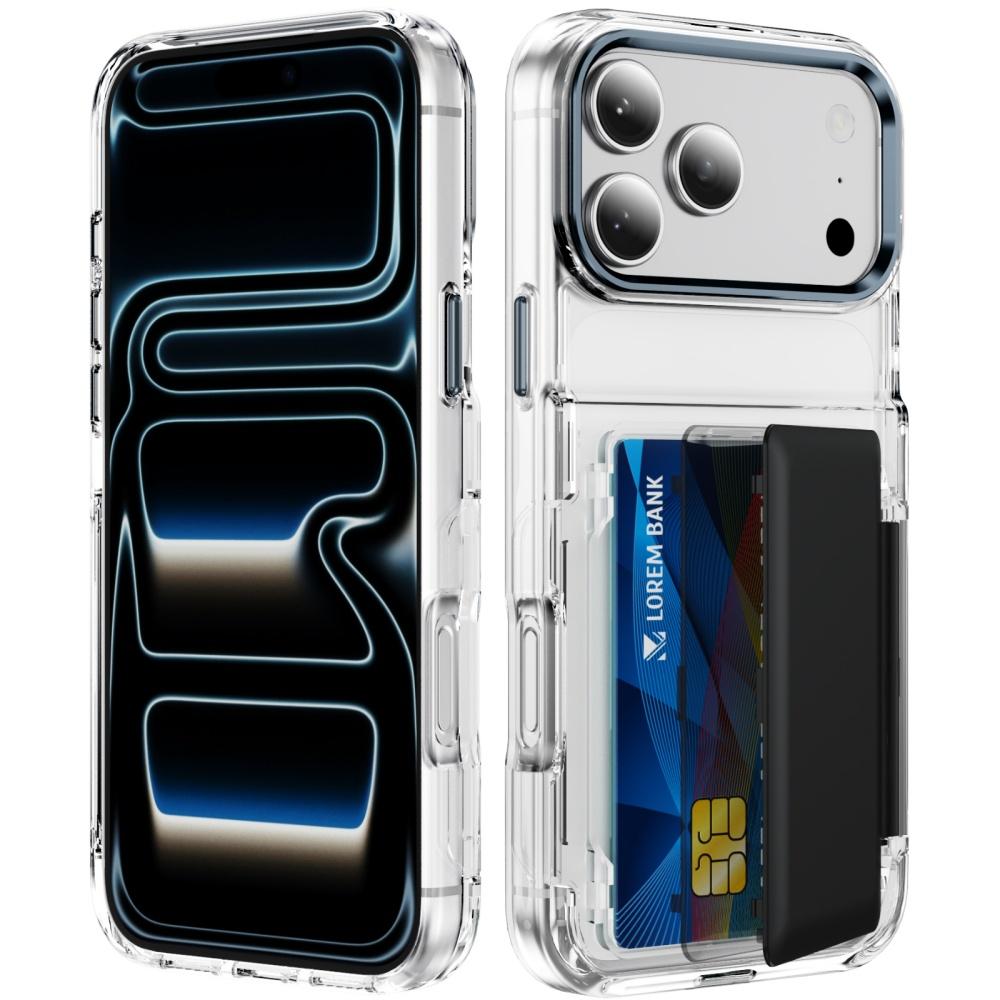 18pro Dual Card Slot Transparent Holder Case for iPhone 18 Pro Max 15 17 Pro 16 12 13 11 Shockproof Wallet Slot Shell Hard Cover