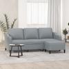 Vidaxl 3-Seater Sofa with Footstool, Light Gray, 180 Cm, Fabric