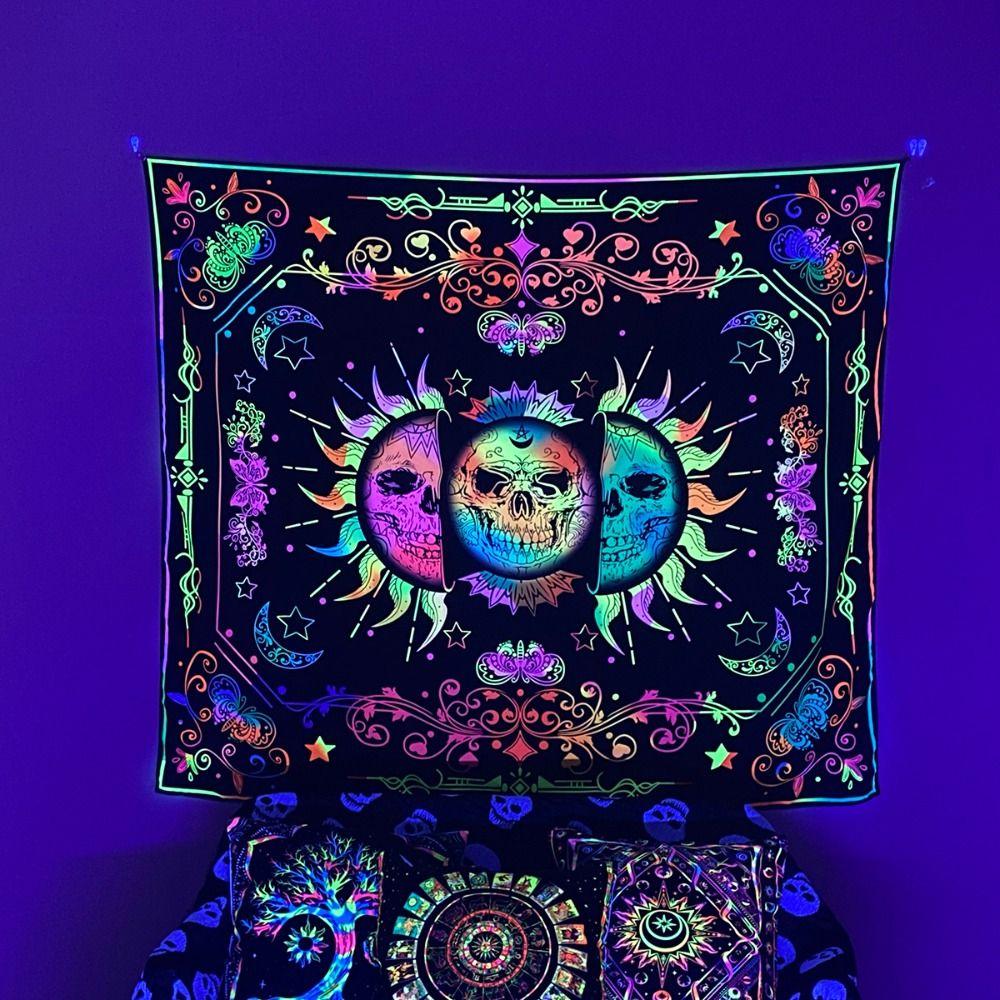 

Aesthetic Wall Hanging Blanket Psychedelic Wall Rug Fluorescence Mandala Tapestry Home Decoration