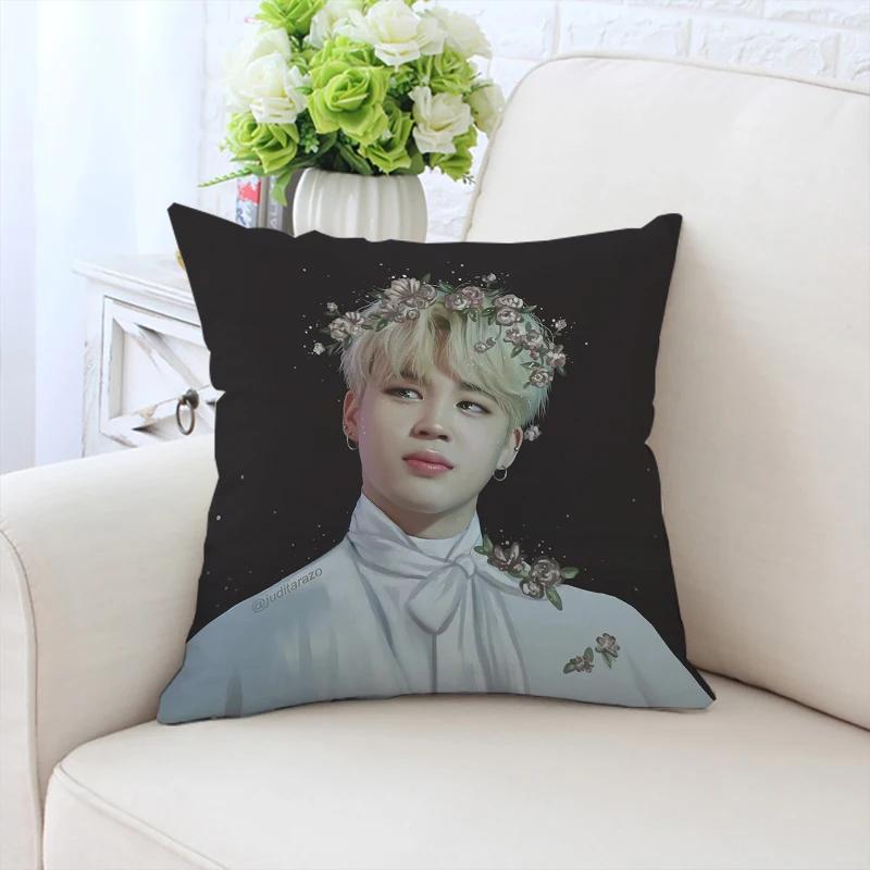 Custom Pillowcase P-Park Jimins Double-sided Printed Sofa Cushion Cover Office Chair Waist Cushion Headboard Cushion 40x40cm
