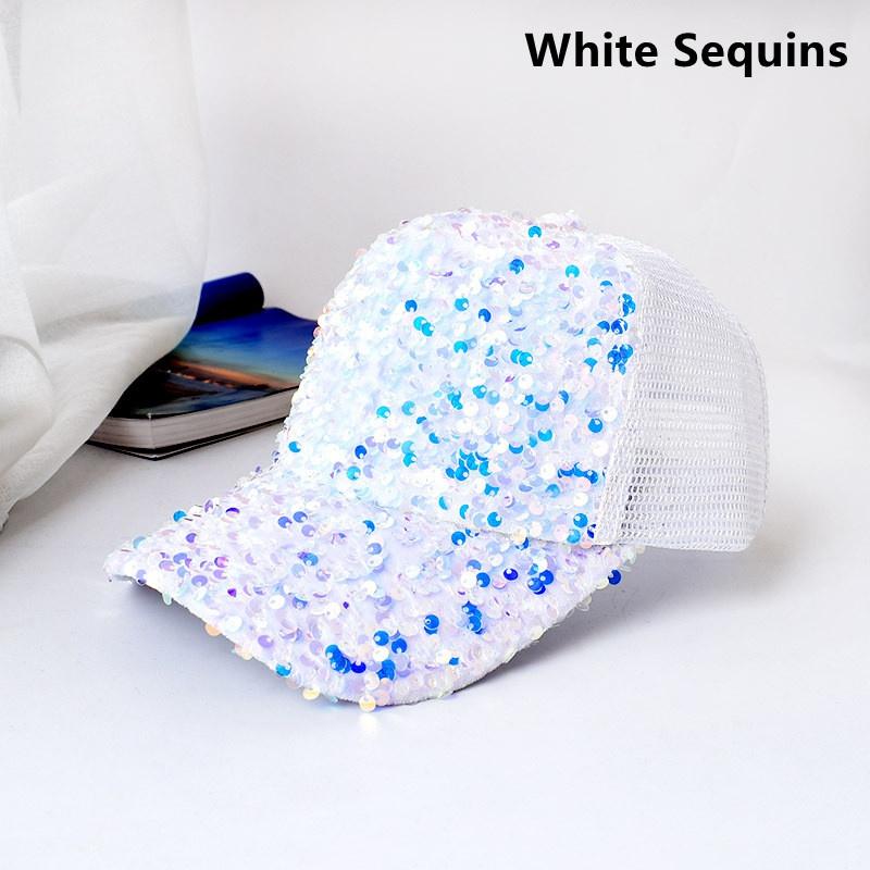 New Sequin Hat Baseball Cap Gradient Bright Color Net Hat  Outdoor Sunhat for Men Women Duck Tongue Head Decoration