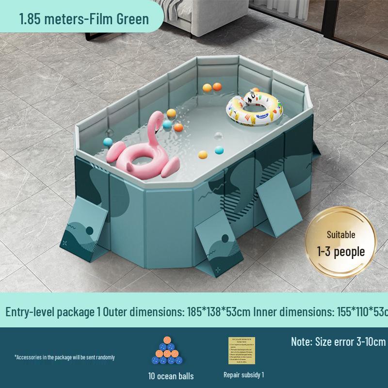 Blue No-Installation Inflatable-Free Family Swimming Pool for Outdoor Home Use - Ready for Immediate Use