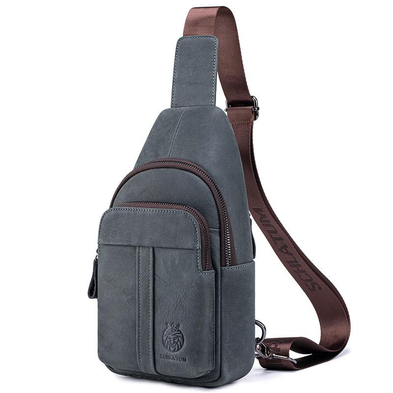 

Сумка кроссбоди из натуральной кожи, мужская передняя наплечная сумка из коровьей кожи синий