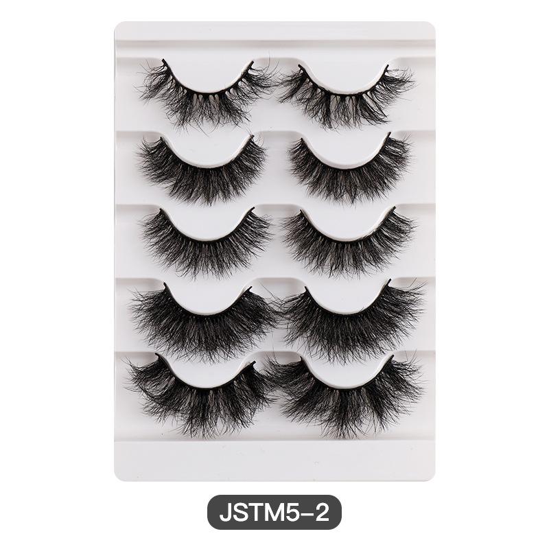 European And American New Products 5 Pairs Of Mink Hair Deep -Fried False Eyelashes Thick Grafted Eyelashes