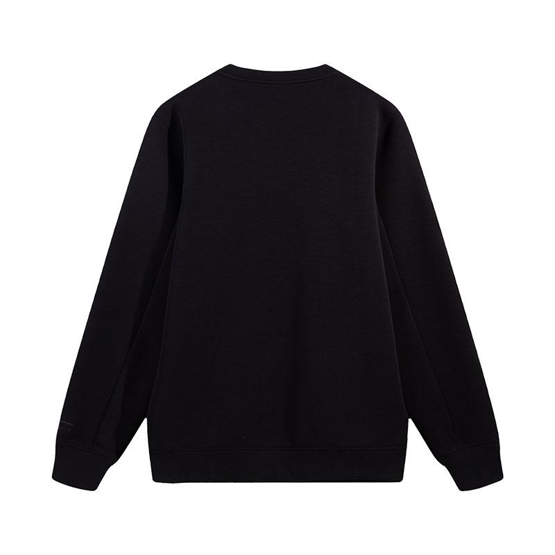 Li Ning Sweatshirts Men's Black Crew Neck Moderate AWDVH39-1
