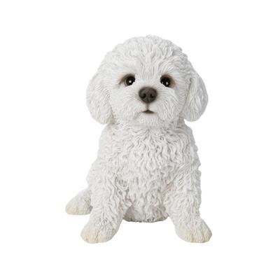 Ubia Sitzendes Spielzeug Pudel, Shiro, 13 x 9 x 13,5 cm, Puppenfigurine, Tierverzierung, Gartendekoration, Hund, H24126