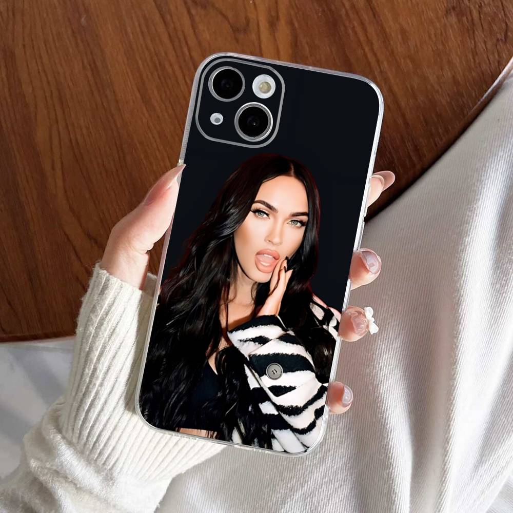 

Actress M-Megan Fox Model Transparent Phone Case For IPhone 16 15 14 13 12 11 Pro Max Plus Soft Cover iPhone 12pro max