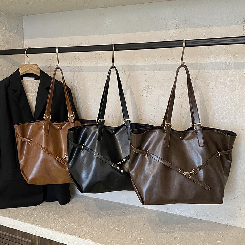 Retro Tote Bag, Simple Single-shoulder Bag for Women, Popular Commuter Tote Bag, Underarm Bag