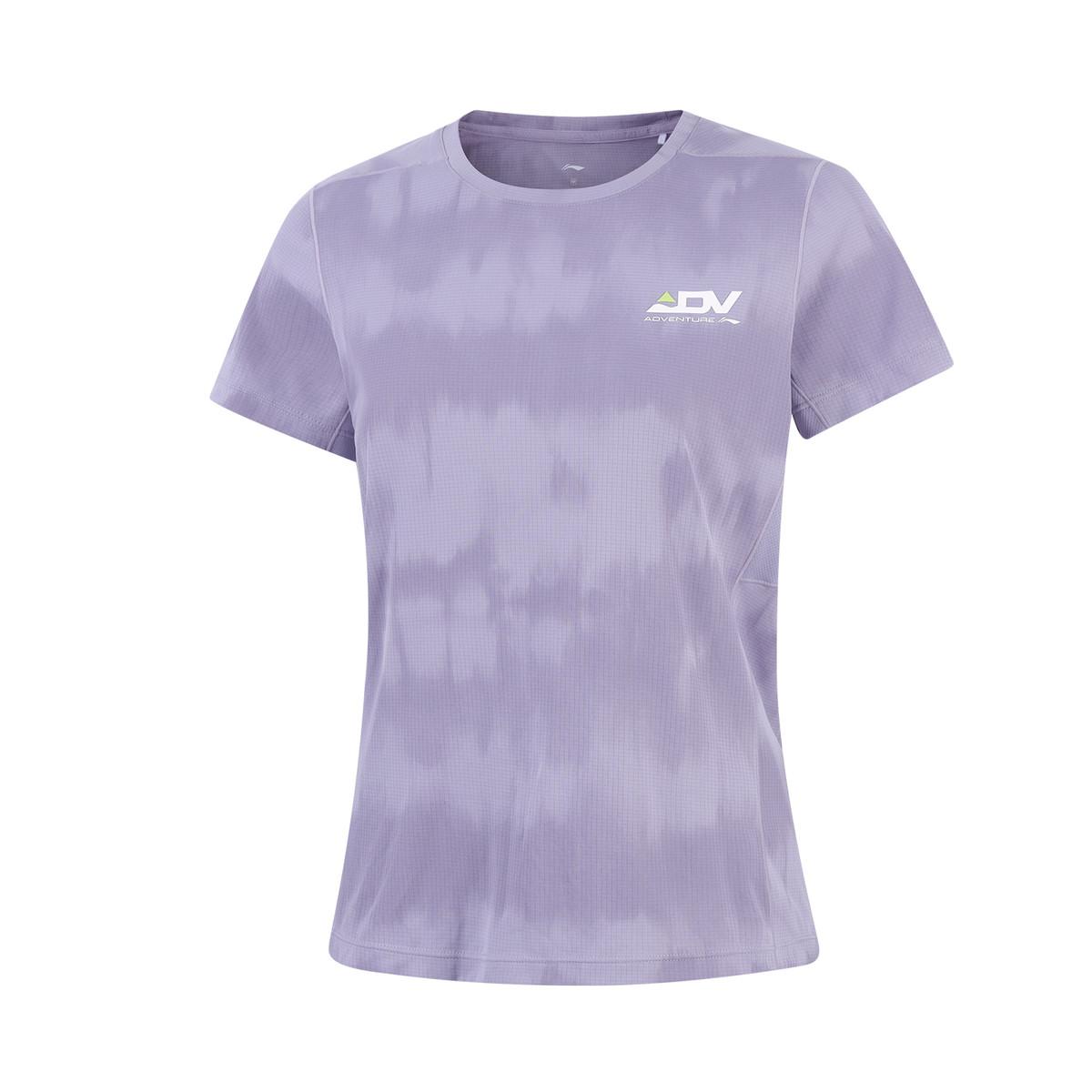 Li-Ning Fashionable Casual Versatile Short Sleeve Breathable Comfortable T-Shirt Women tops Purple ATSW580-2 M