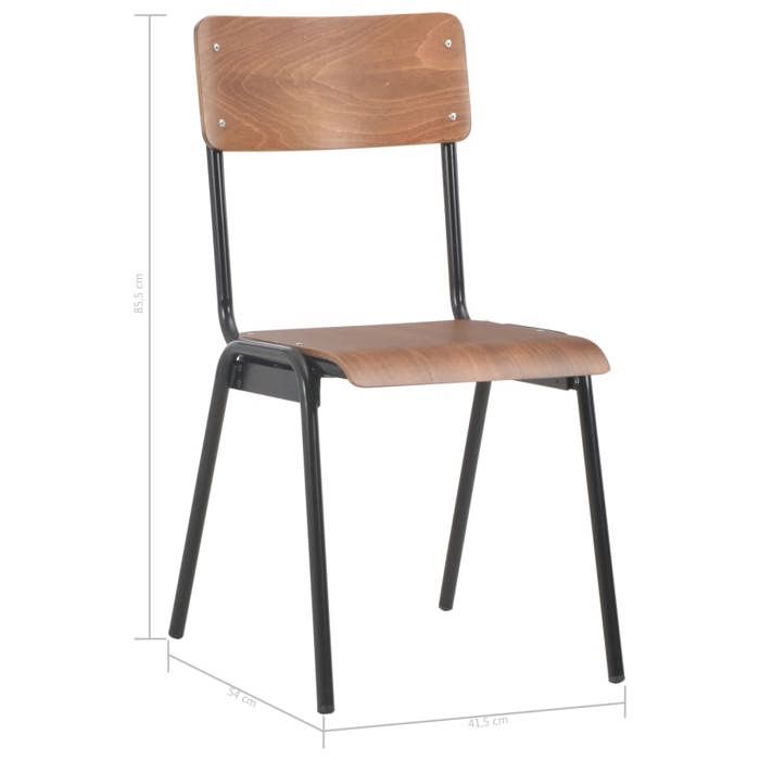VidaXL 4x Chaises à Dîner Chaises de Salle à Manger Meuble de Cuisine Mobilier de Salon Intérieur Marron Contreplaqué Solide 280085