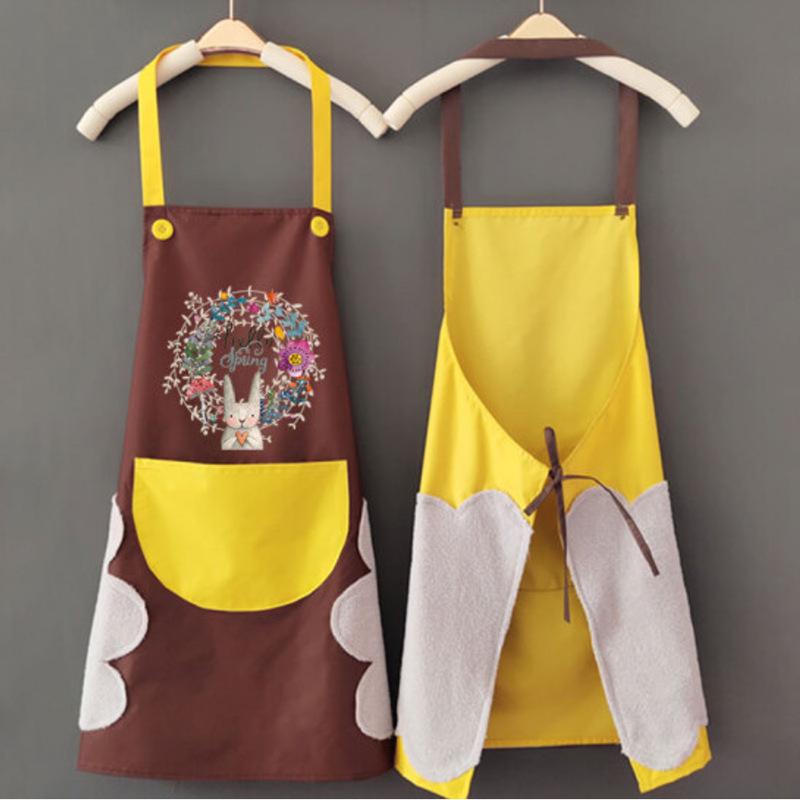 Custom Waterproof Washable Kitchen Apron with Logo, Neck-Hanging Style, Minimum Order of One.