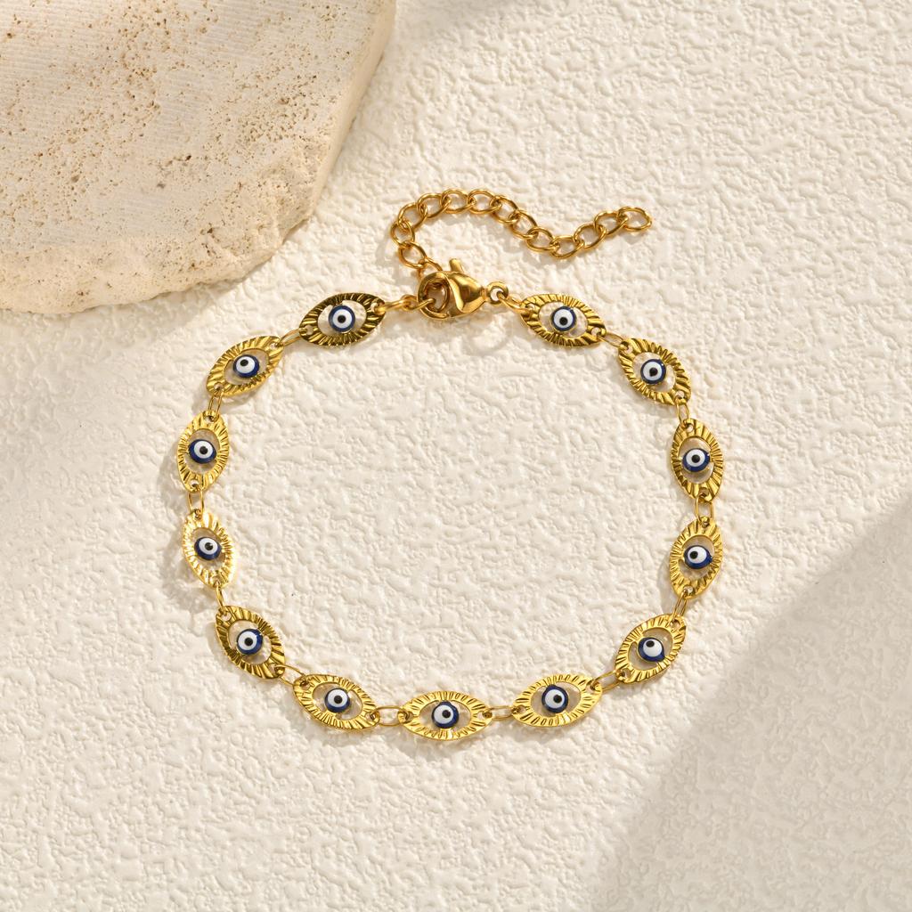 Stainless Steel Virgin Mary Bracelet for Women,Beads Chain Bracelets,Turkey Evil Eye Bracelet,Lucky Wealth Jewelry Gift