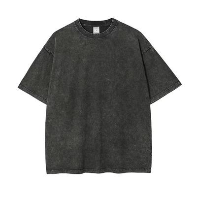 Classic America Retro Vintage Male T Shirt Mineral Washed Distressed T-shirts Men Streetwear Tie Dyed Acid Tshirts Unisex Casual Tees ZUOJIU
